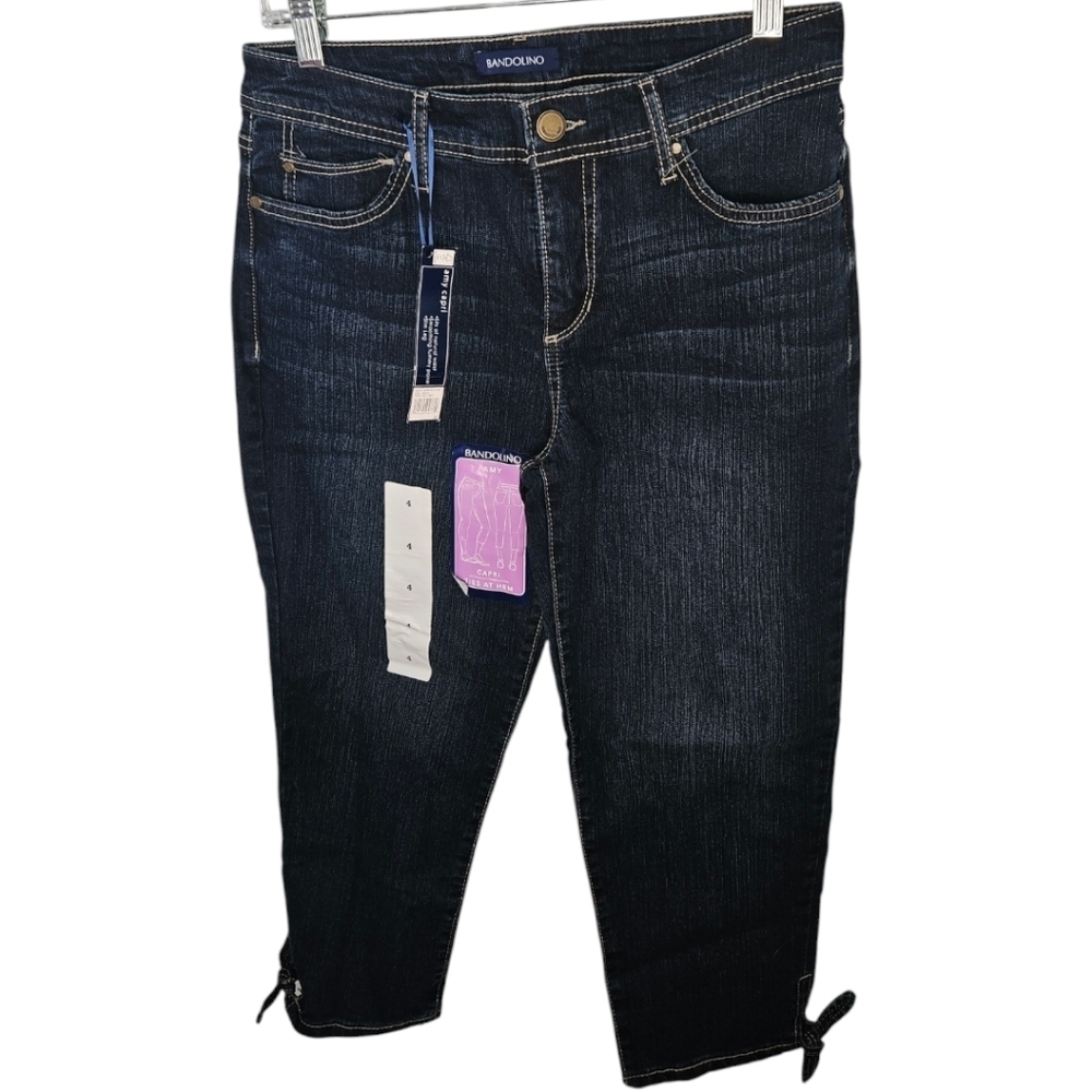 NWT Bandolino Amy Tie Hem Capri Jeans